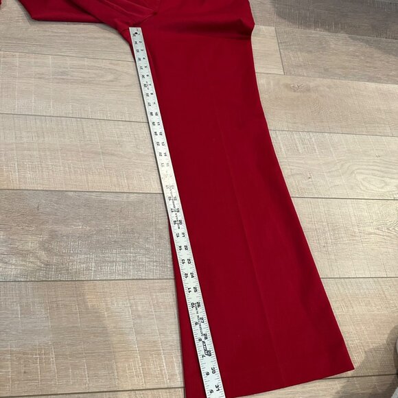 EXPRESS DESIGN STUDIO EDITOR PANTS FLARE SIZE 10 DEEP RED - Picture 3 of 8